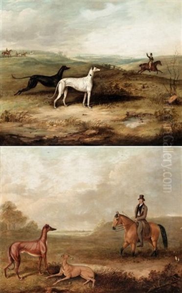 Hare Coursing Scene (+ Another, Similar; Pair) - view 1