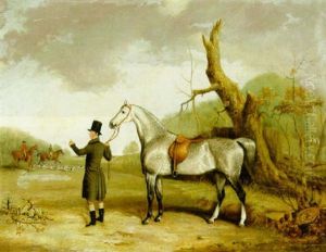 A Gentleman With A Dapple-grey Hunter by Thomas W. Bretland