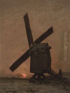 Moulin A Vent by Emile-Adelard Breton