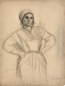 Etude De Paysanne (marguerite Moreau) by Jules Breton