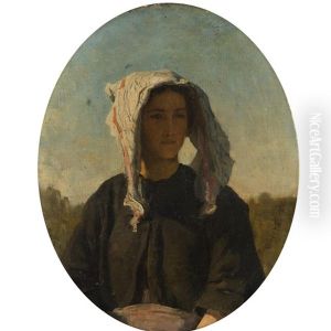 Portrait De Jeune Paysanne by Jules Breton