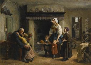 La Fete Du Grand-pere by Jules Breton