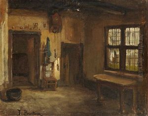 Interieur De Maison De Village En Flandres by Jules Breton