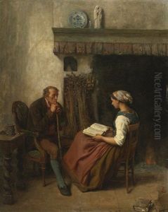 La Lecture by Jules Breton