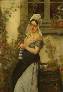Het Naaistertje by Jules Breton