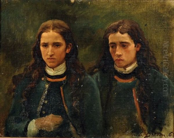 Deux Jeunes Bretons (study For Un Grand Pardon Breton, 1869) - view 1