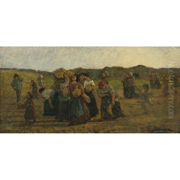 Le Rappel Des Glaneuses - The Recall Of The Gleaners (study) by Jules Breton
