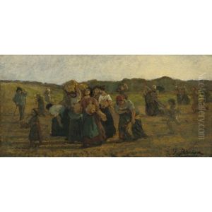 Le Rappel Des Glaneuses - The Recall Of The Gleaners (study) by Jules Breton