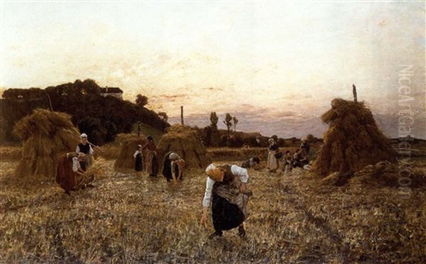 Gleaners At Sunset - view 1