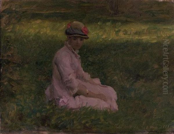 Virginie Assise Dans Le Jardin De Montgeron - view 1