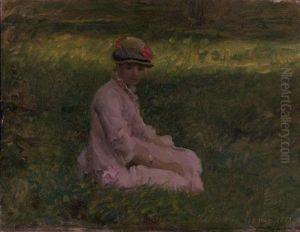 Virginie Assise Dans Le Jardin De Montgeron by Jules Breton