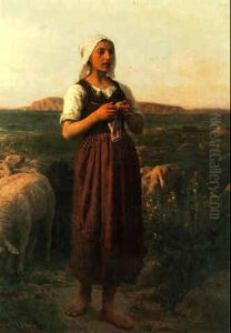 With Her Flock by Jules Breton