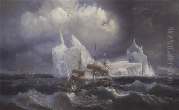 The "astrolabe" And "zelee" In A Swell In The Antarctic - view 1