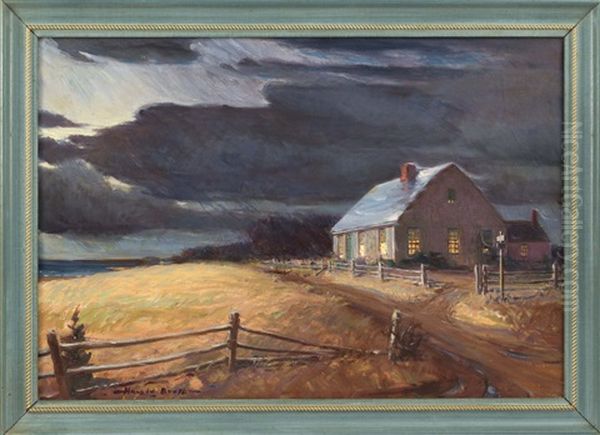 A Cape Cod House In Stormy Skies - view 1