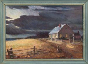 A Cape Cod House In Stormy Skies