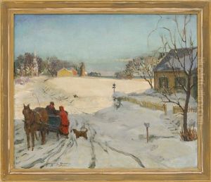 Winter Sleigh Ride, Possibly Chatham, Massachusetts by Harold Matthew Brett