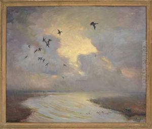 Ducks In Flight by Harold Matthew Brett