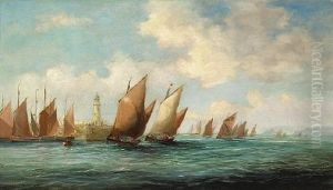 Fishing Boats Off St. Ives, Cornwall