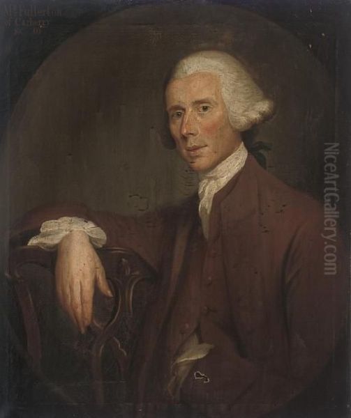 Portrait Of Mr Fullerton Of Carberry, Half-length, Seated, In A Brown Coat And Waistcoat, In A Feigned Oval - view 1