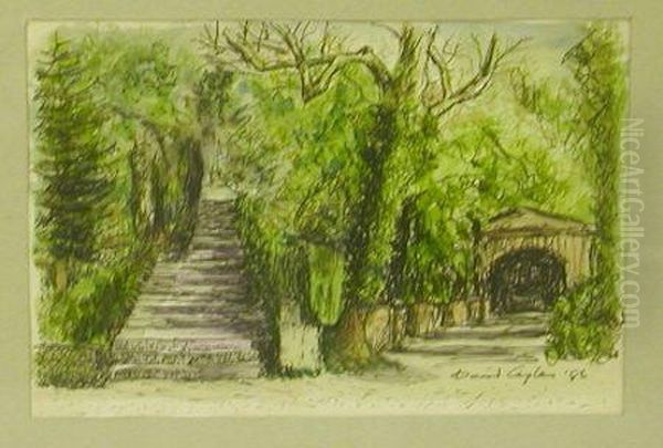 Caplan, Garden Steps And Grotto, Watercolour - view 1