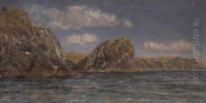'the Lion', A Coastal Landscape (cornwall?) by John Brett