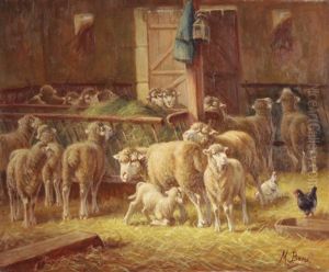 Schafe Im Stall by Max Breu