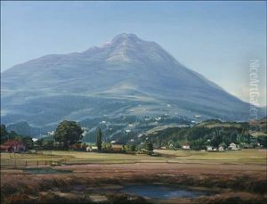 Houses In Foothill Landscape by Henry Joseph Breuer