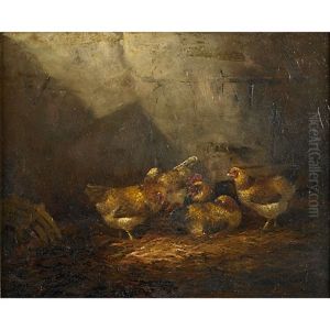 A Rooster And Hens by James Renwick Brevoort