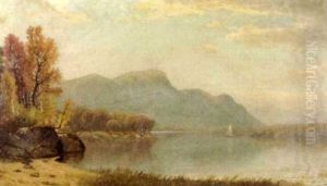 Landscape With A Lake And Mountains In The Background Landscape With A Lake And Mountains In The Background