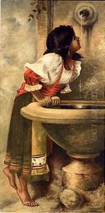 Roman Girl At Fountain (after Leon Joseph Florentin Bonnats) Roman Girl At Fountain (after Leon Joseph Florentin Bonnats)