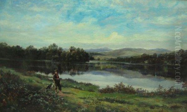 Boy And Dog In A Scottish Landscape - view 1