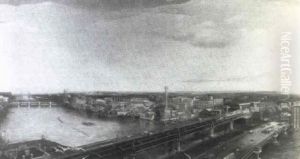 A View From Waterloo Bridge Looking East Down The River     Thames To Tower Bridge by Henry Charles Brewer