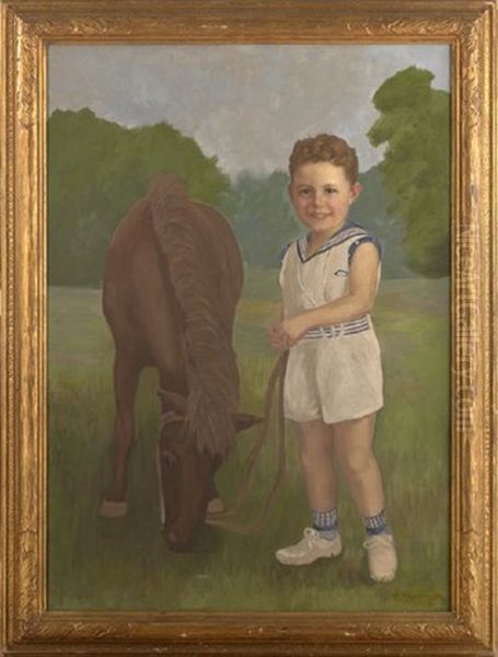 Portrait Of Thomas Davenport Wright, Jr. With A Pony - view 1
