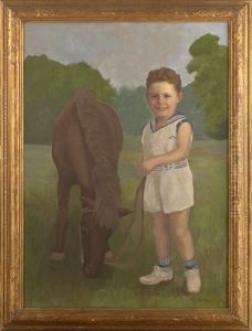 Portrait Of Thomas Davenport Wright, Jr. With A Pony