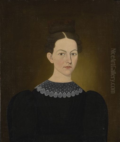 Portrait Of A Dark Haired Lady With Tall Tortoiseshell Comb - view 1
