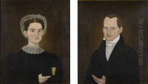 Pair Of Portraits: Matthew And Lucinda Robbin by John Brewster Jr.