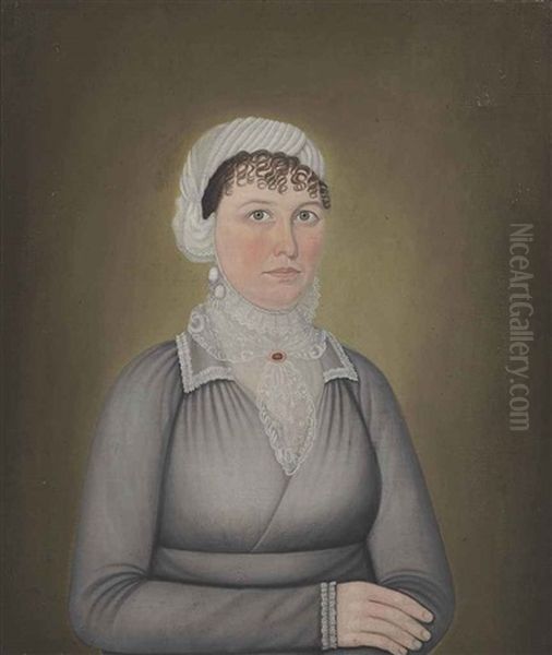 Woman In Gray Dress, Possibly Dated 1814 - view 1