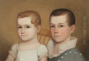 Double Portrait Of Marcia Bowman Winter (b. 1824) And William Drew Winter (b. 1822) by John Brewster Jr.