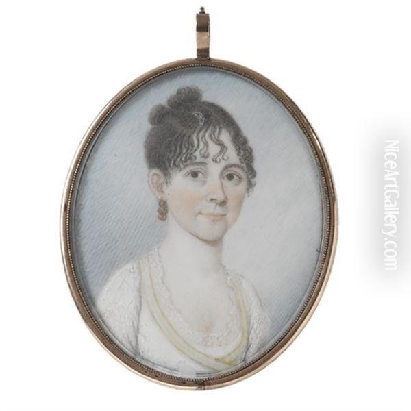 Miniature Portrait Of A Lady With Light Brown Hair - view 1