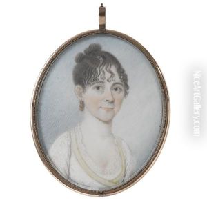 Miniature Portrait Of A Lady With Light Brown Hair by John Brewster Jr.