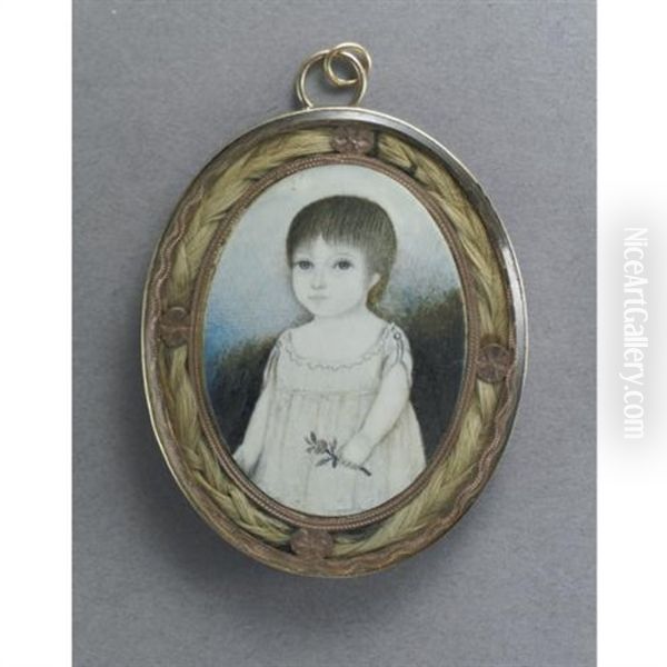 Portrait Of A Young Girl In White Dress Holding A Rose - view 1