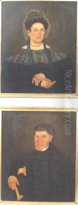 Portrait Of John Came (+ Portrait Of  Annis Came; Pair) by John Brewster Jr.