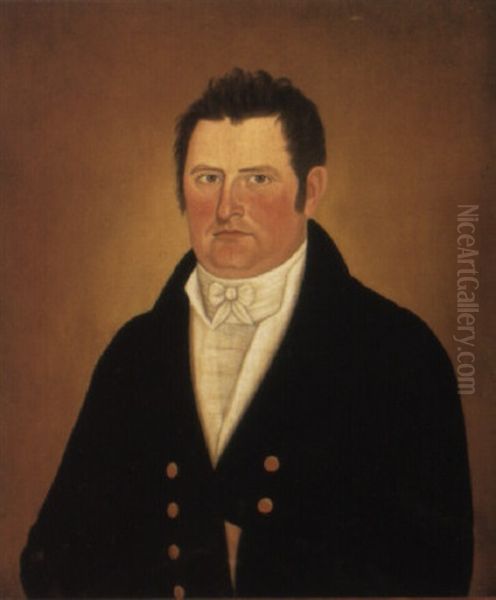 Portrait Of A Man In A Frock Coat With Gold Buttons - view 1