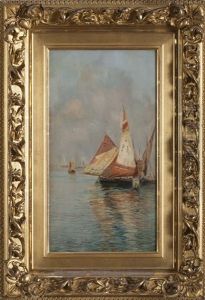 Sailboats Moored At Venice by Anna Richards Brewster