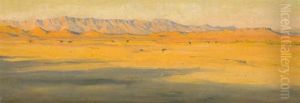 The Djebl Aures, Biskra, Algeria; Sunset At Biskra, Algeria (pair) by Anna Richards Brewster