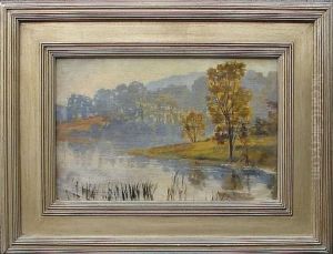 Lake Scene With Trees by Anna Richards Brewster
