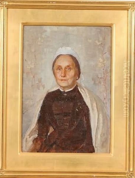 Portrait Of A Woman In A Brown Dress - view 1