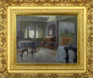Scene Of A Bedroom Interior by Anna Richards Brewster
