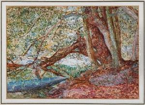 Forest With A Rowboat At The Shore