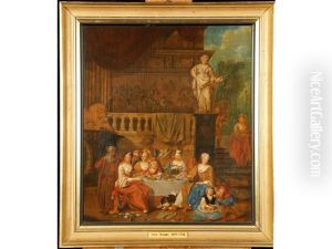 A Classical Scene Of Figures Dining A Classical Scene Of Figures Dining